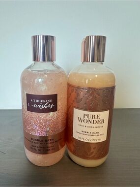 Bath & Body Works A Thousand Wishes & Pure Wonder Bubble Bath Duo - Pink & Cream